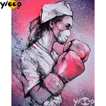 

Full Square/round Drill Diamond Embroidery Nurse boxing Diamond Painting Cross Stitch Rhinestone Mosaic Decor Gift DX0550
