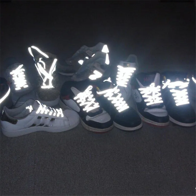 1 Pair 120cm Flat Reflective Runner Shoe Laces Safety Luminous G