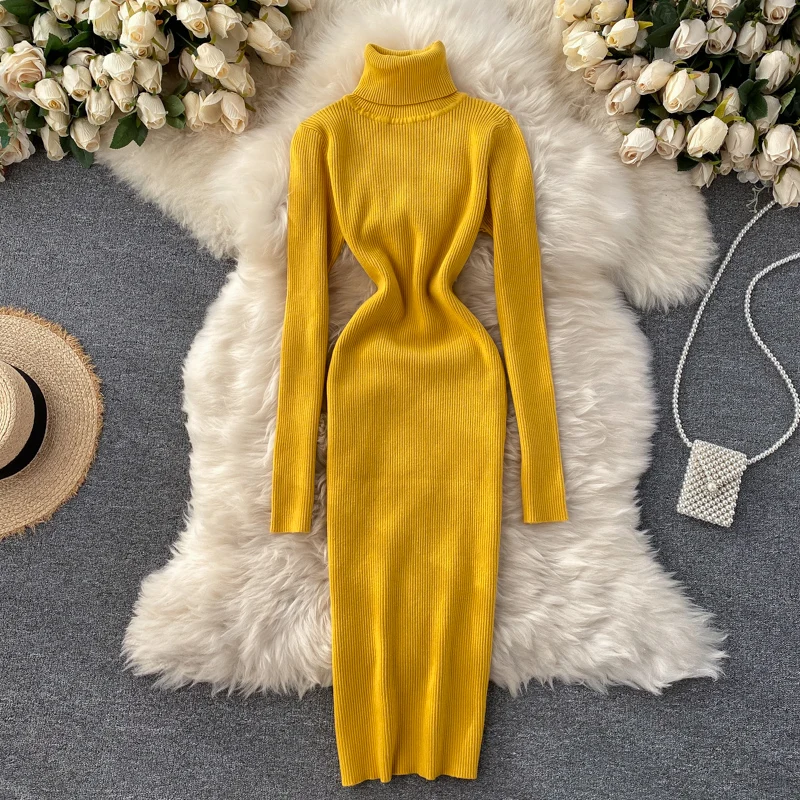 slim fit dress slacks Metallic Foil Cable Knit Sweater Dress Gold / Medium main image 0