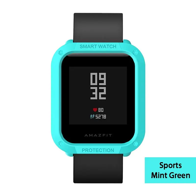 Многоцветный PC покрытие протектор для часов для Huami Amazfit Bip Молодежные часы чехол смарт-спорт крышка Замена аксессуары - Цвет: Mint Green