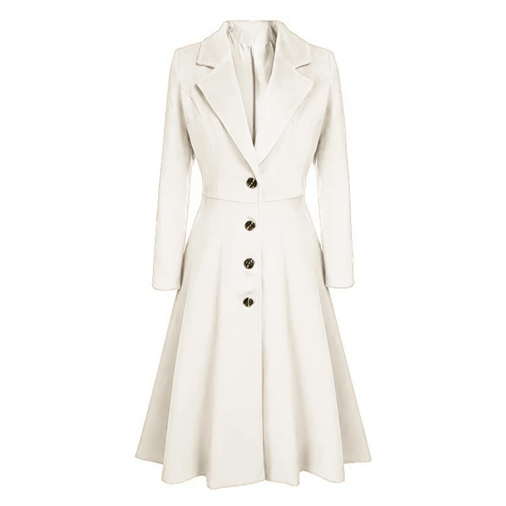Wipalo Женское пальто с длинным рукавом, однобортный тренч,бушлат,большой размер, плюс сайз, винтажное пальто на пуговицах, плащ