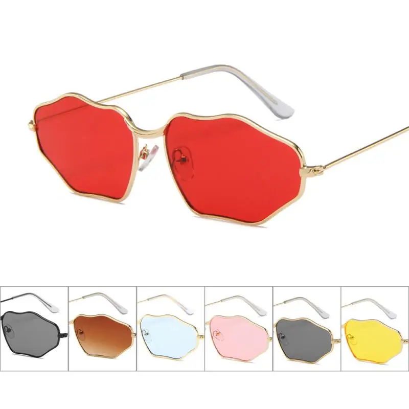

New Fashion Sunglasses Cloud Shaped Eyewear Personality Irregular Wave Curved Temples No Pressure Silicone Nose Glasses