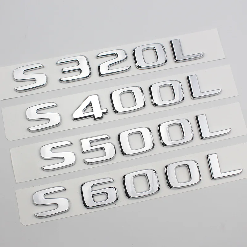 3D Chrome Car Letters Sticker For Mercedes Benz S320 S400 S500 S600