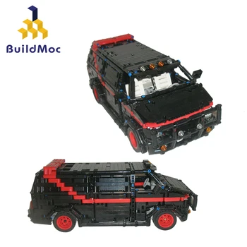 

BuildMOC MOC-5945 A-Team Van Technic Remote Control Car Bricks Toys City Car Building Blocks Education Toy for Christmas Gifts