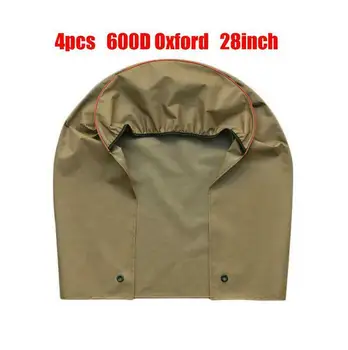 

4X 600D Oxford Heavy Duty Car SUV Tire Cover Accessory Waterproof Uv Sunscreen Rv Trailer Tire Protection