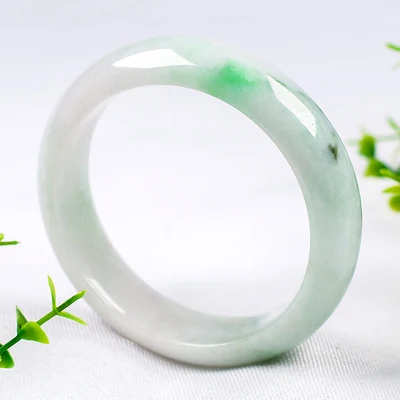 

Natural Burmese Jadeite 54-64mm Green Flower Bracelet Elegant Princess Jewelry For Mom For Girlfriend
