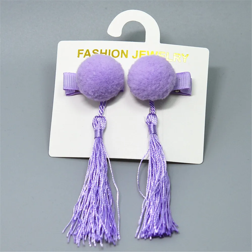 purple ball Ювелирные украшения в винтажном стиле, заколка для волос с кисточками, цветочный стример, аксессуары для волос для девочек, ханьфу, чонсам, аксессуары для волос, подарки - Цвет: purple ball