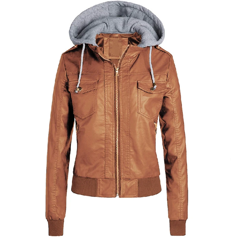 Женская куртка из искусственной кожи 2019 толстовки Базовая пальто женская зимняя