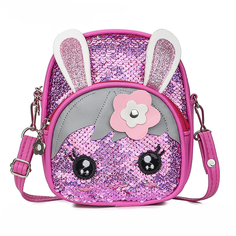 E Baby Kids Toddler Girls Sequin Rabbit Schoolbag Backpack Shoulder Bag Satchel - Цвет: E
