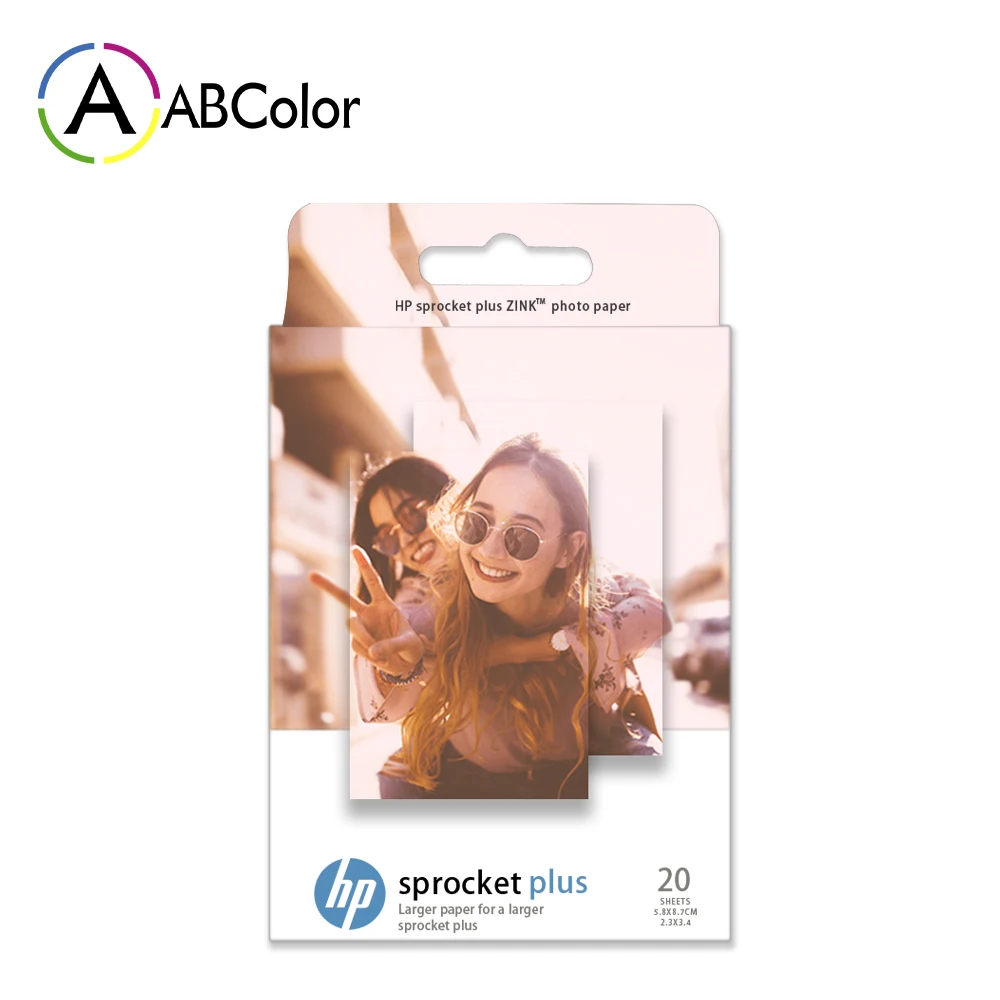 

A ABCOLOR 20 Sheets Photo Paper Sticky Backed for HP Sprocket Plus Photo Printer For HP ZINK Sprocket PLUS 2.3*3.4 inch