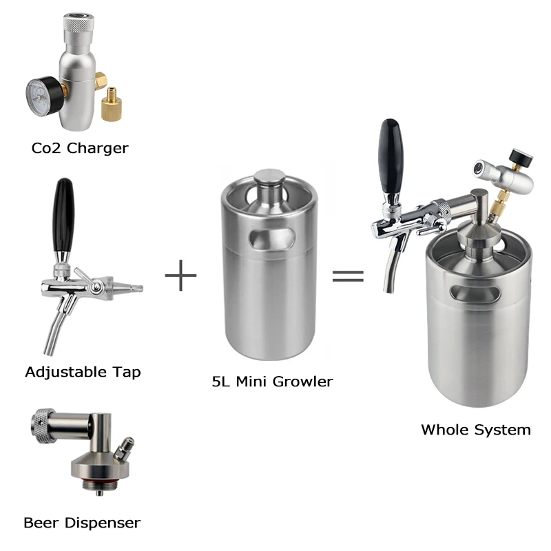 Мини keg 5l герметичная система Keg для пива 64 унций мини кулер из нержавеющей стали