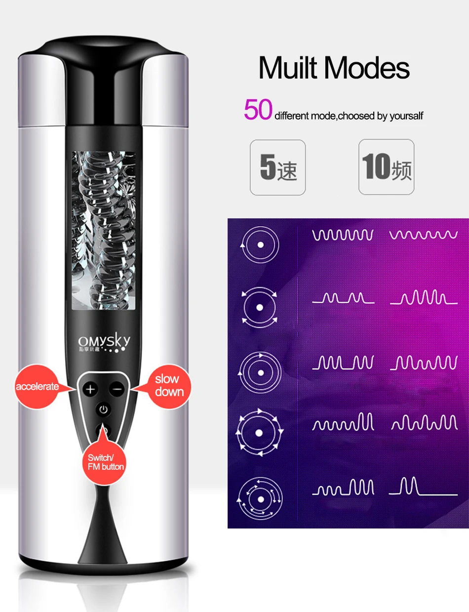 

Huapate Smart Vibration Sucking Aircraft Cup Male Multi-Mode Voice Interactive Masturbator Artificial Vaginal Adult Toy