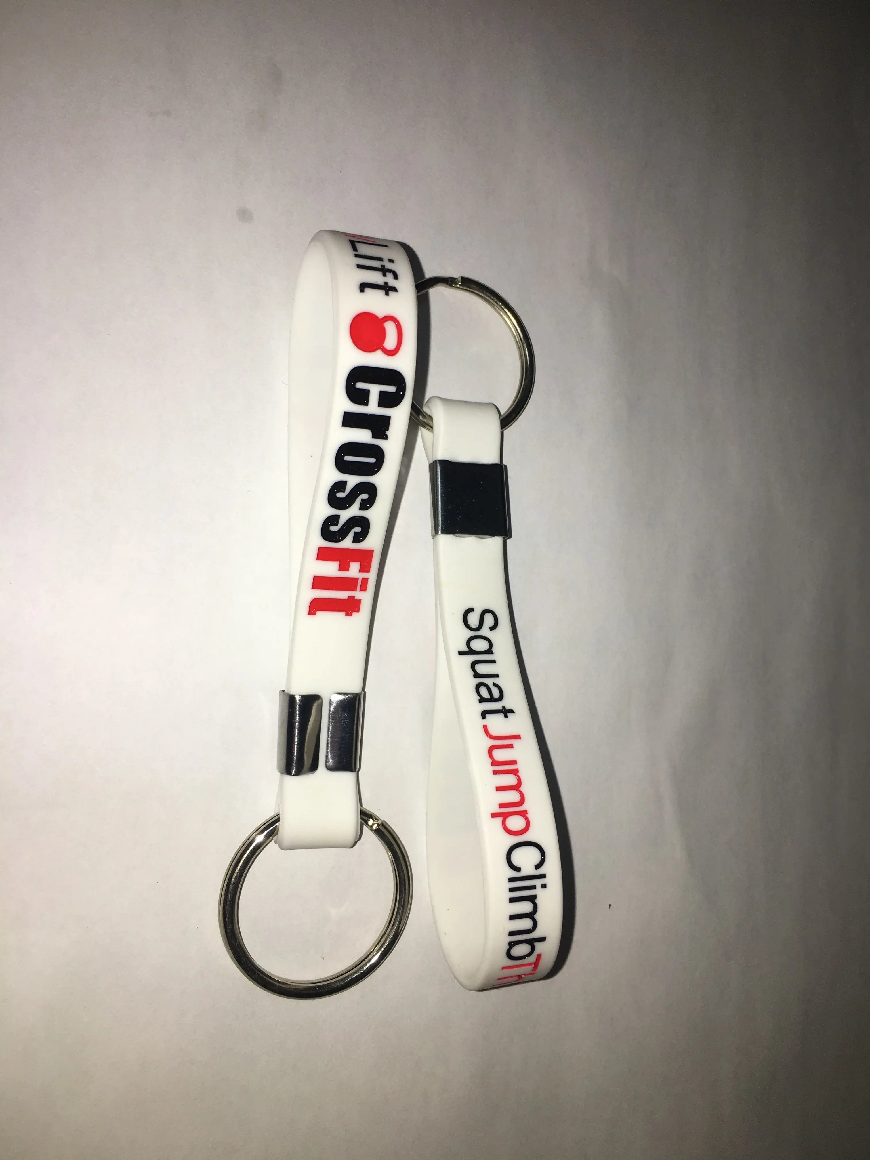 Силиконовый брелок силиконовый браслет CROSSFIT SquatJumpClimbThrowLift белый 202*12*2 мм 3 шт./лот