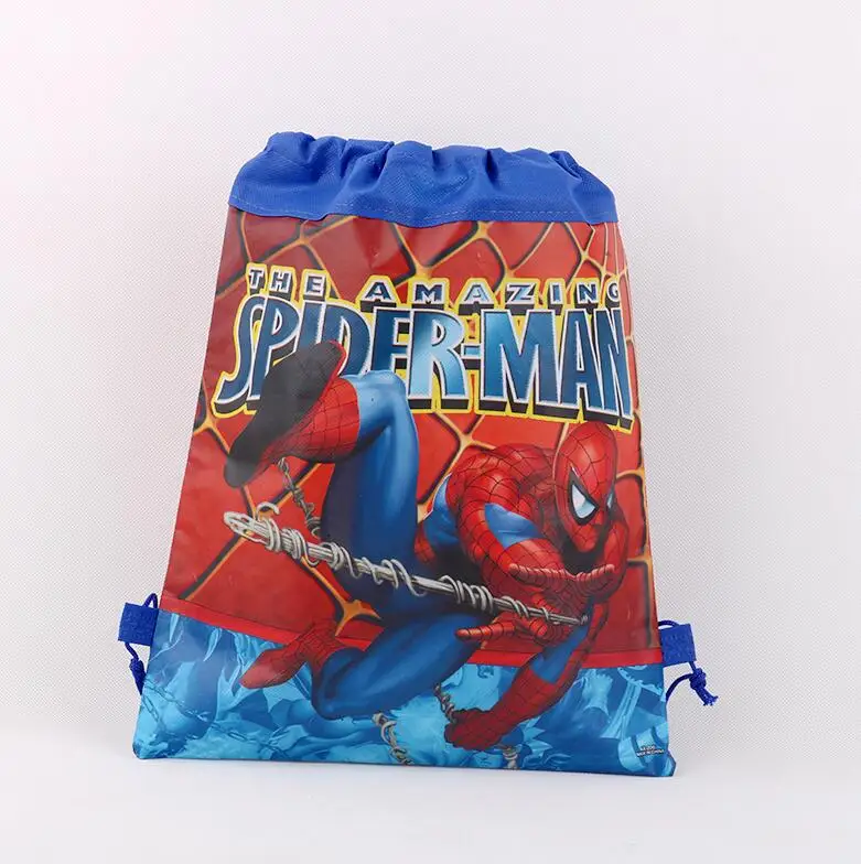1pcs Non-woven Drawstring Bags The Avengers Spiderman Iron Man Super Hero Theme Gift Bag Kids Baby Birthday Party Gifts - Color: Spiderman 2