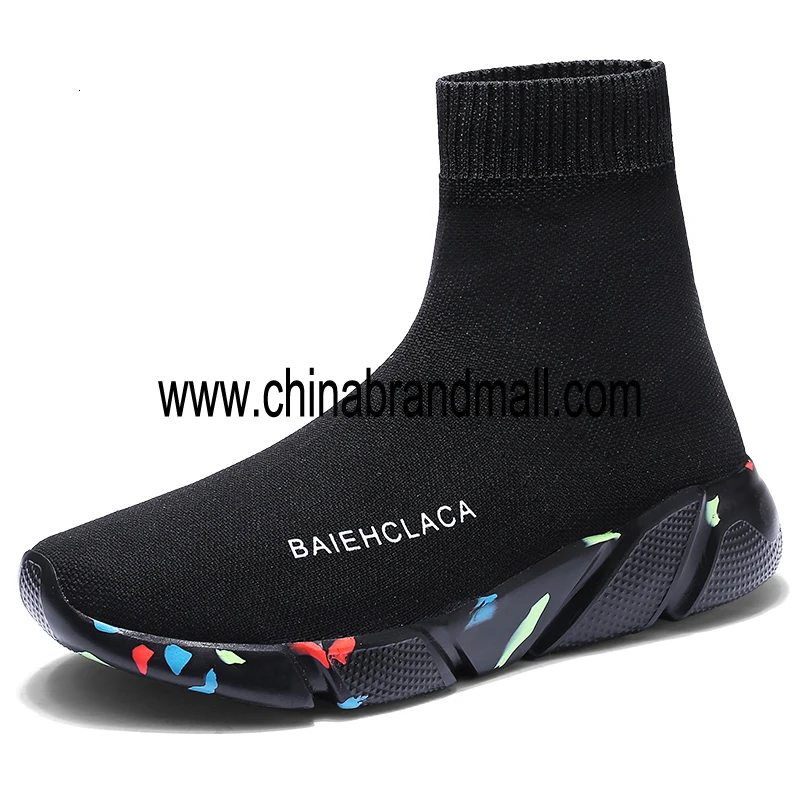 

Slip On Knitted Trainer Women Platforms Shoes Fashion Sock Booties Shoes Stretch Fabric Leather Women Casual Shoes Bota Feminina