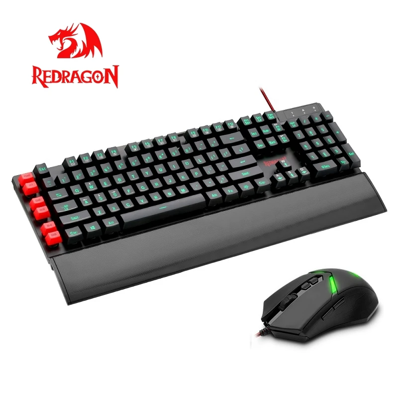 Redragon S102 USB игровая мембранная клавиатура Коврик для мыши комбо 104 стандартные