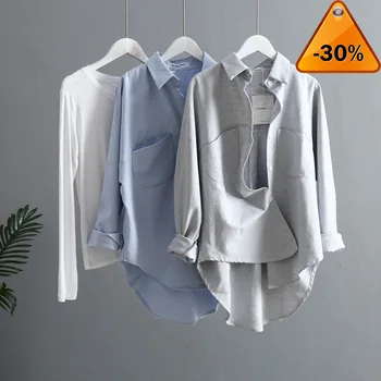 

Bat New Fashion Sleeve Solid Pockets Women Shirts Blusas Mujer De Moda Autumn Winter Women Blouses and Tops