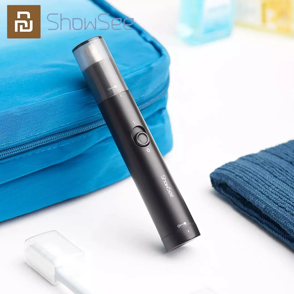 SHOWSEE-cortadora de pelo eléctrica MIJIA Original, Mini afeitadora de pelo de nariz y Oreja, pinza de seguridad lavable extraíble