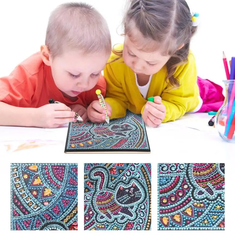 

DIY Diamond Painting 50 Pages A5 Notebook Mandala Creative Special Shaped Notepad Embroidery Diamond Cross Stitch Craft Gift