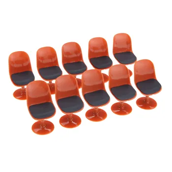 

10pcs model chairs scale 1:20 computer mini chair bench 40mm/1.57 inch Plastic painted landscape office scenery orange black