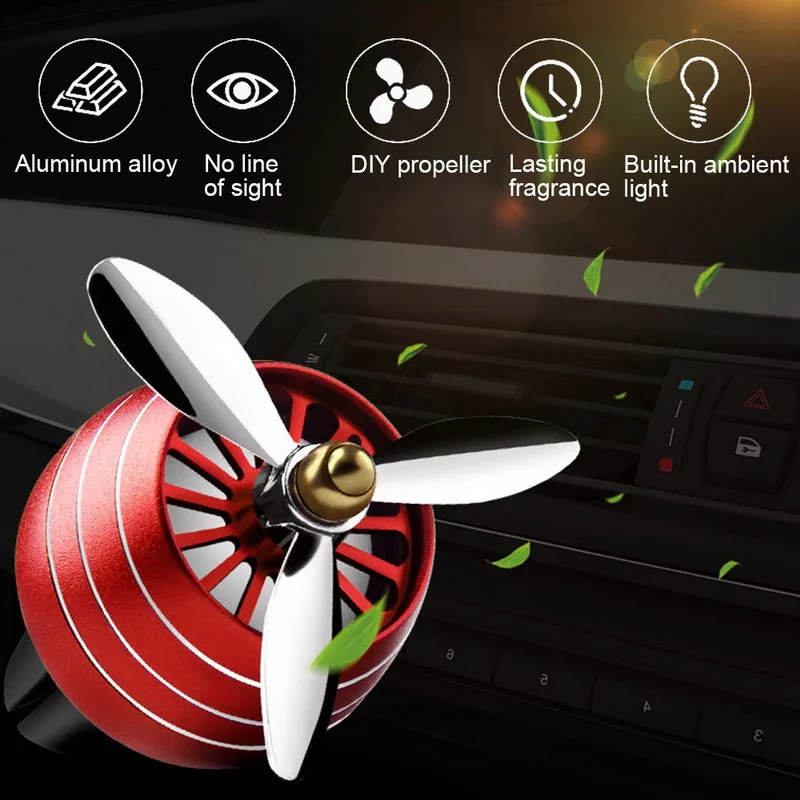Air Freshener Car Smell LED Mini Conditioning Vent Outlet Perfume Clip Fresh Aromatherapy Fragrance Alloy Auto Good Accessories