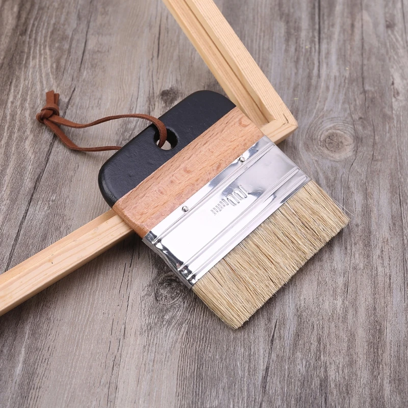 4 Pcs Round Flat Pointed and Wide Chalk Paint Wax Brush Natural Bristle Brushes wall painting brush,trimming paint brush