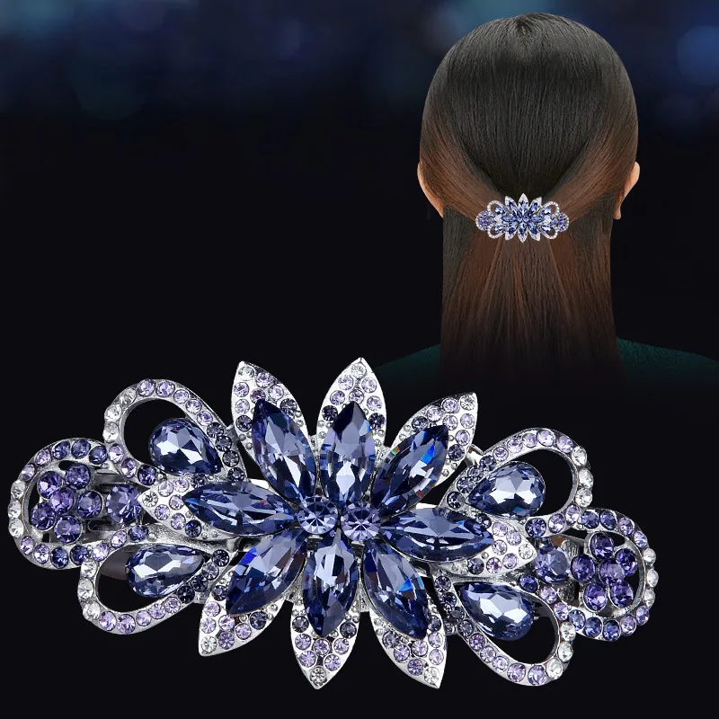 

2020 Fashion Rhinestone Hair Clip Tiara Women Vintage Hairpin Barrette Headdress Crystal Hairpin Hair Accessories Top Clip