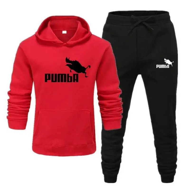 

Pumba-Sudadera con capucha de dos piezas para hombre,ropa con capucha de Batman informal de algodn para otoo e invierno,S-XXXL