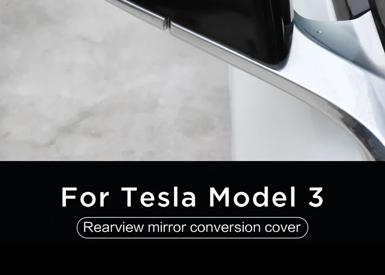 Tesla Model 3 versão retrovisor tampa espelho ABS preto piano 2 pçs set