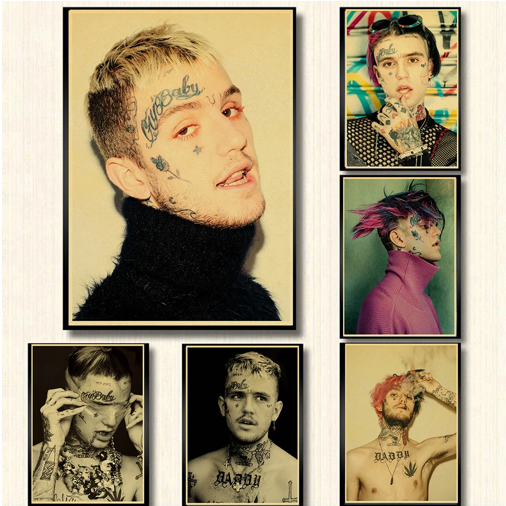 Американский хип хоп рэпер Lil Peep ретро постер крафт бумага художественная