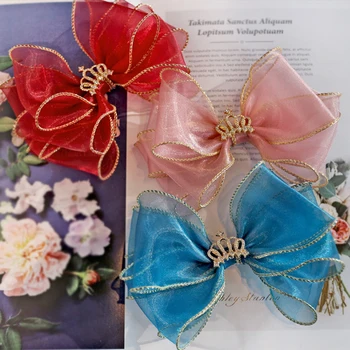 

Warmom Baby Girls Big Bowknot Hairpins Fashion Organza Children Kids Cute Princess Barrettes Hair Accessories Crown Headwear