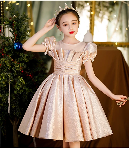 fuerte Domar trabajo Vestido de noche elegante para niña, ropa Formal para graduación, boda,  fiesta, dama de honor, cumpleaños, oro y rosa, 2023 _ - AliExpress Mobile