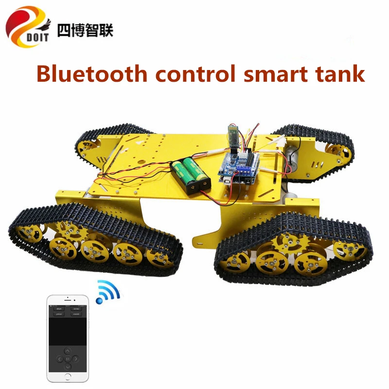 SZDOIT wifi/Bluetooth/ручка управления Металл TD900 4WD отслеживаемый Танк шасси комплект беспроводной пульт дистанционного управления 4 привода большой нагрузки робот