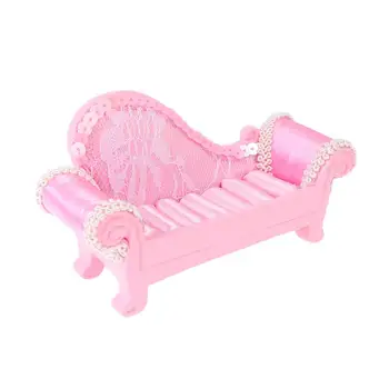 

OUNONA Earring Storage Holder Cute Ring Jewelry Display Stand Rack Mini Sofa Ornament for Home Shop Light Pink
