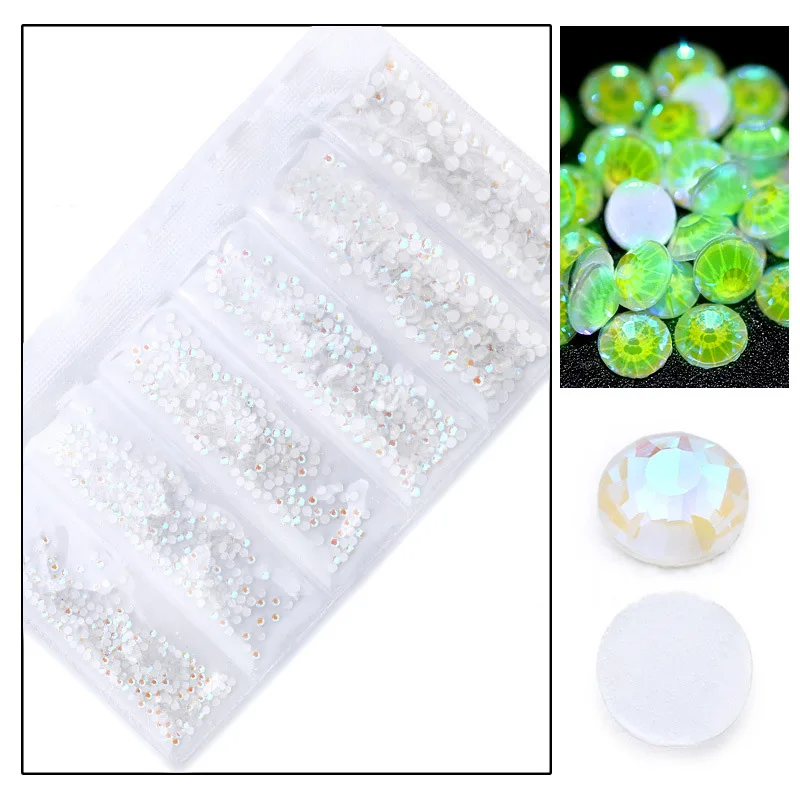 Luminous White Upriver Luminous Crystal Six-pieces Mixed Size SS4-SS12 Nail Art Rhinestone Glitter Diamond Jewelly Glow In The Dark - Цвет: Luminous White