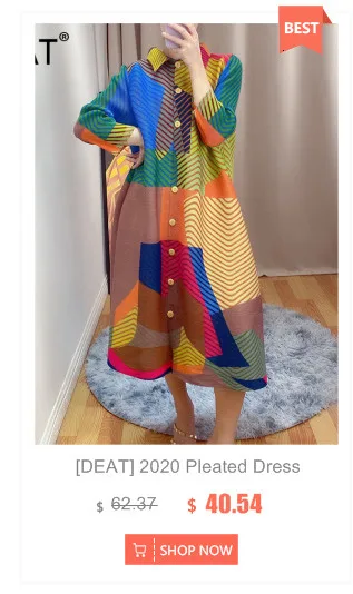 [DEAT] 2020 New Summer Fashion Pleated Dress Women Hit Color Print Csaul Sleeveless Loose Over Size Elegant Round Collar TX069