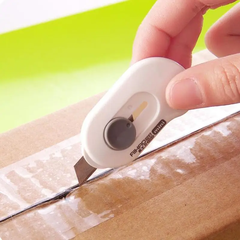 

Lovely Solid Color Mini Portable Utility Knife Paper Cutter Cutting Paper Razor Blade Office Stationery wrapping paper cutter