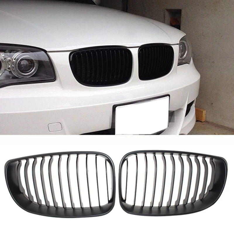 E82 решетка, Abs передняя замена почек гриль для 1 серии E81 E82 E88 E87 2007-2011 матовый черный
