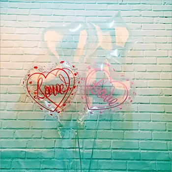 

8pcs 18inch Star Heart Transparent Bubble Balloon Birthday Party Decorations Bobo Helium Balloon Wedding Baby Shower Decor Balon