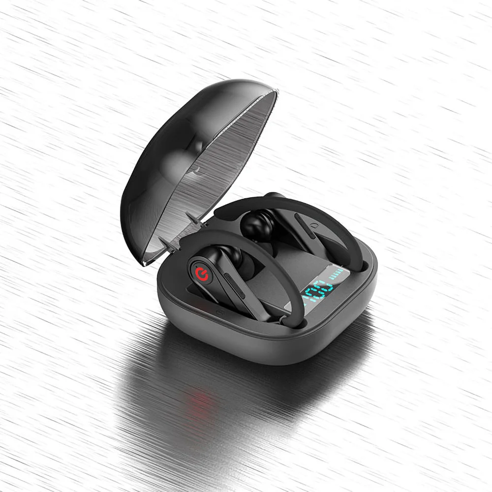 Kebidu новые TWS Беспроводные Bluetooth 5,0 наушники стерео спортивные наушники чехол 950 мАч Водонепроницаемый ушной крючок гарнитура микрофон PK Q32 Q6 - Цвет: Black