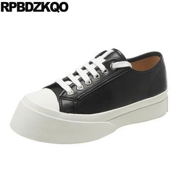 

flats 2019 elevator creepers muffin platform black women round toe lace up white fashion shallow designer shoes china thick sole