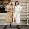 Toppies 2022 autumn winter coat womens argyle long jacket thin parkas double breasted belt coat plaid ► Photo 2/6