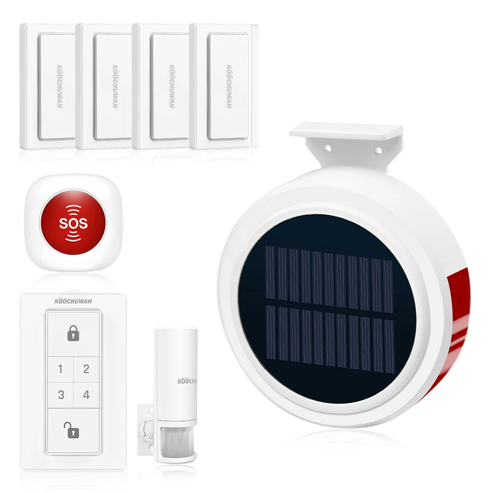 Wireless Alarm Systems Security Home GSM Alarm Solar Siren Door/Window Sensor SMS Calling Monitoring for Home Security Garage