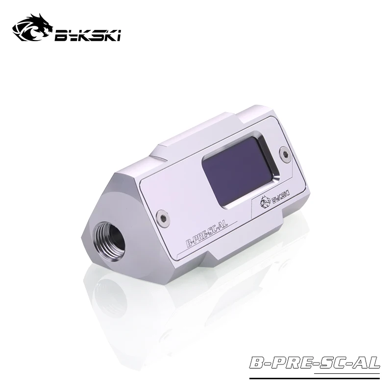 Bykski OLED Digital Display Pressure Gauges Real-time Pressure Monitor Double G1/4'' Flow Sensor Fitting