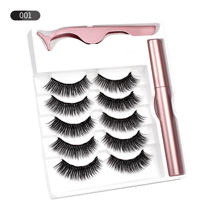 Feitos à Mão sem Cola Postiços com Aplicador de Cílios Postiços Magnéticos Pares - Set Naturais Espessos Hipoalergênico 5 1 High Quality Beleza e saúde