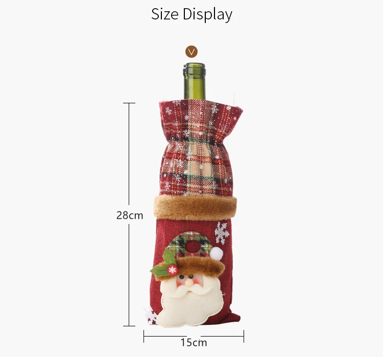 Description Picture 3 of itemChristmas Decorations for Home Santa Claus Wine Bottle Cover Snowman Stocking Gift Holders Xmas Navidad Decor Happy New Year