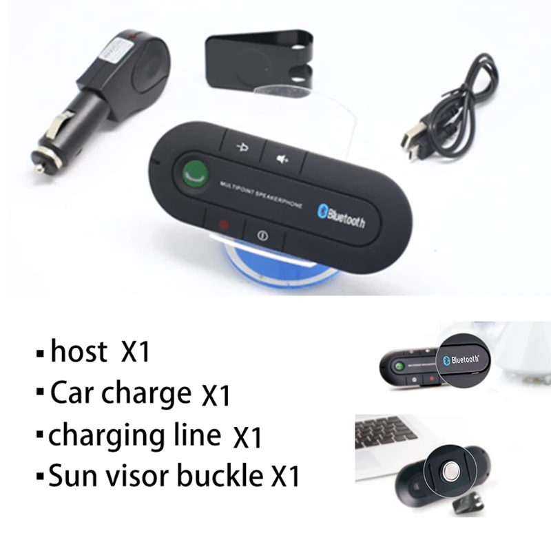 Универсальный Bluetooth автомобильный комплект Беспроводной Громкая связь динамик телефон держать вождение безопасно черный