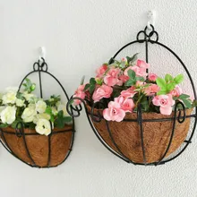 

NEW2022 NEW Garden Plant Pot Basket Wall Hanging Plant Pot Half Round Indoor Outdoor Coconut Planter Basket For Plant Garden