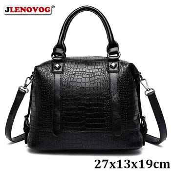 

Luxury Handbags Women Bags Designer Bag 2019 Fashion Crocodile Embossing Leather Tote Bags for Ladies Crossbody Purse Black Pink