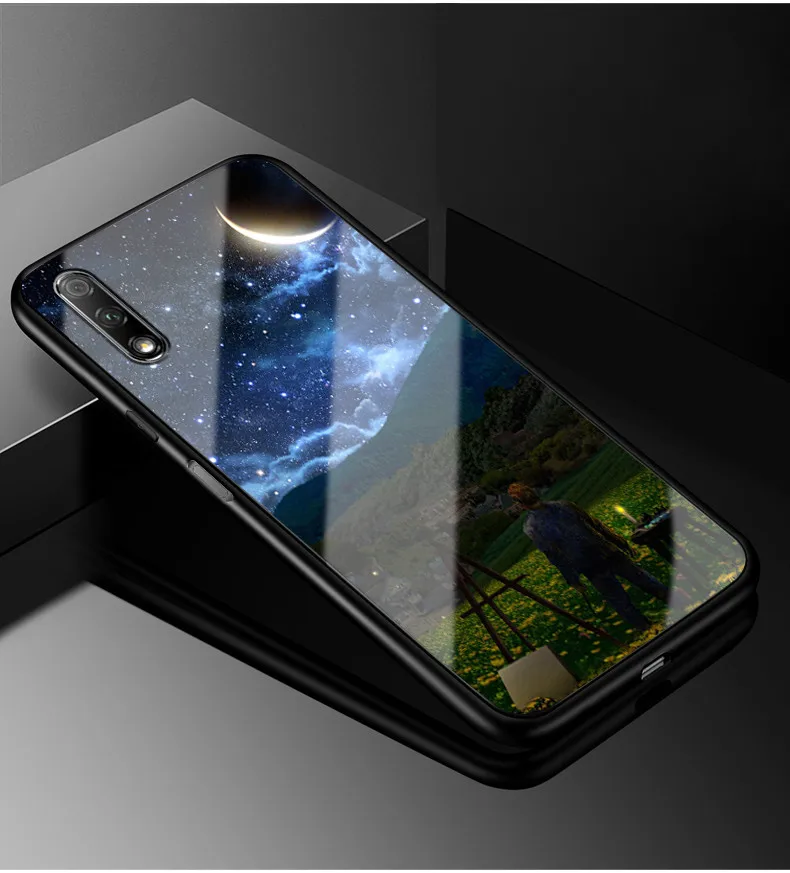 Для huawei Honor 9X Pro Чехол Honor 9X PC Пластиковый стеклянный чехол для телефона черный ТПУ бампер чехол для huawei Honor 9X X9 9 X Pro Чехол - Цвет: 10